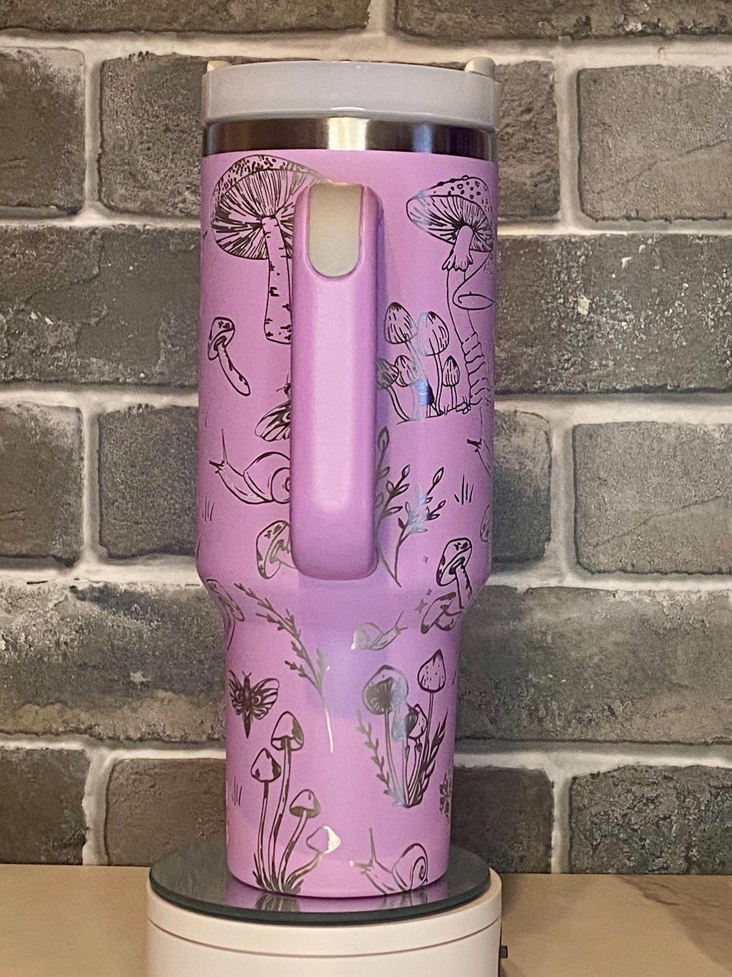 Mushroom Laser Engraved Tumbler β Stainless Steel Insulated Travel Mug - Birthdays, and Special Occasions