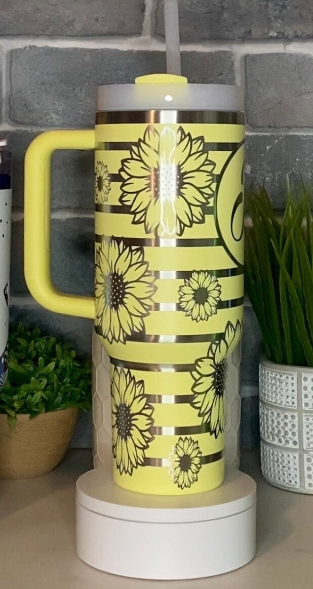 Sunflowers and Stripes Tumbler