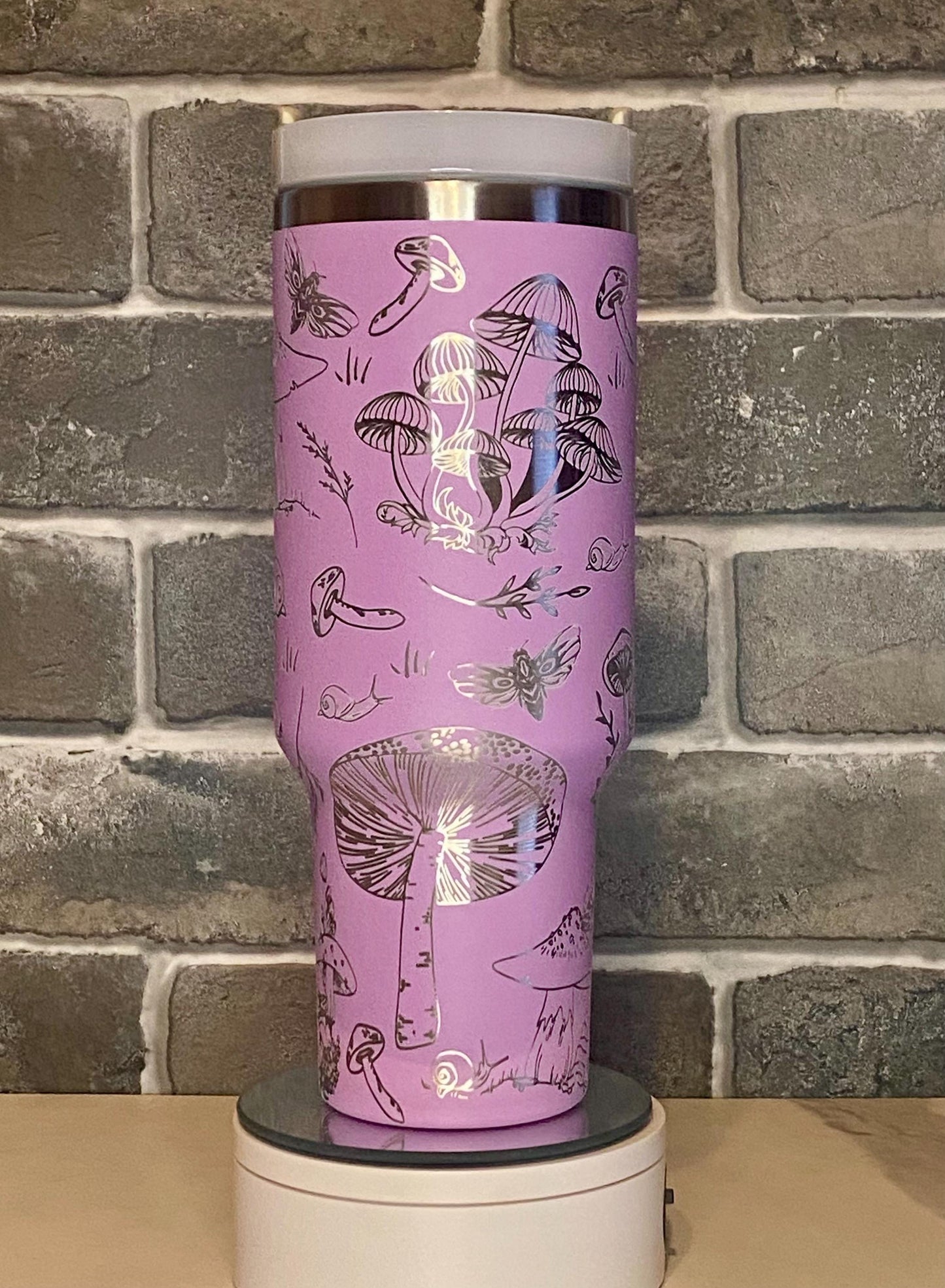 Mushroom Laser Engraved Tumbler β Stainless Steel Insulated Travel Mug - Birthdays, and Special Occasions