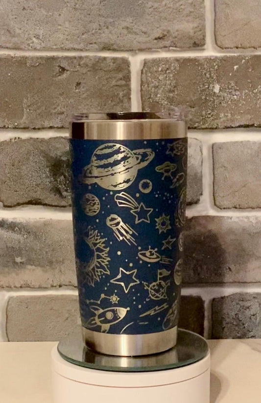 Outer Space Theme Laser Engraved Tumbler