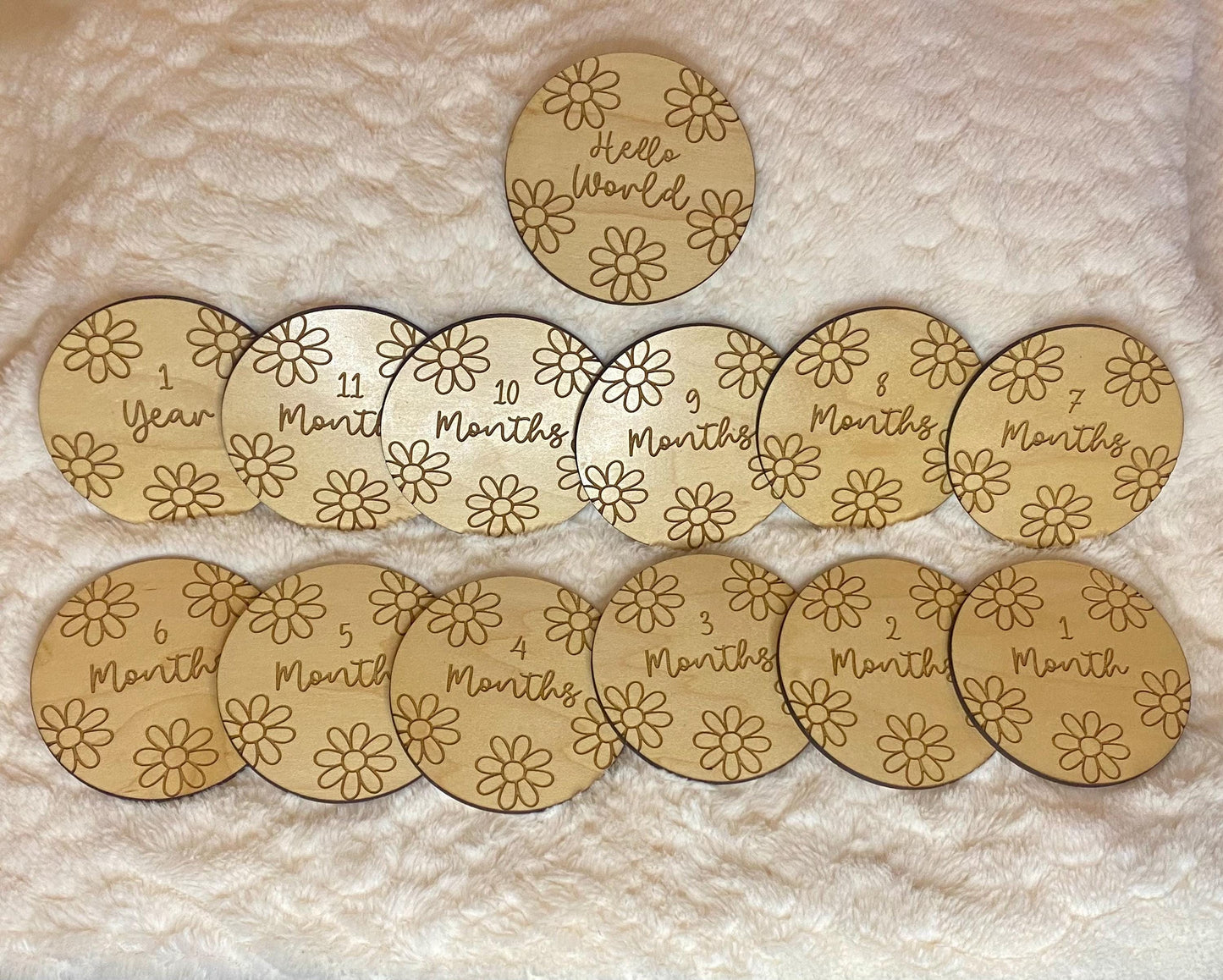 Daisy Acrylic Baby Milestone Discs β Floral Baby Monthly Milestone Markers β Newborn Photo Prop β Baby Shower Gift