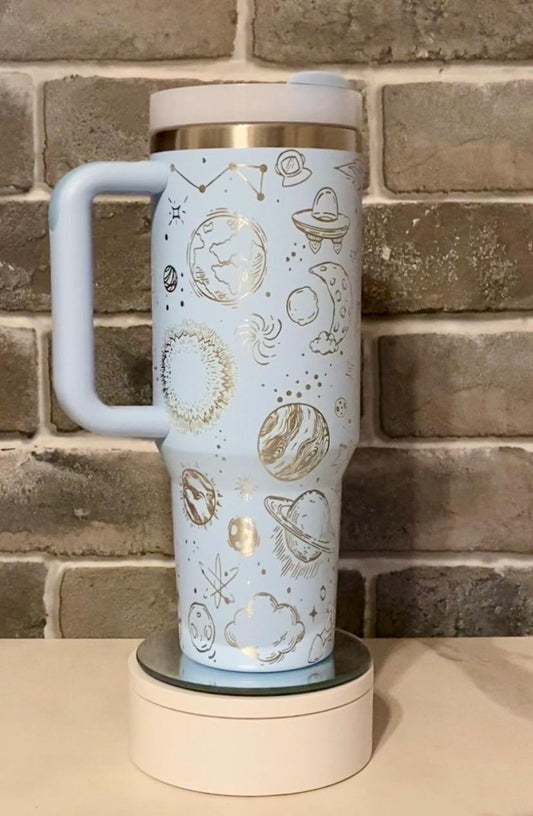 Outer Space Theme Laser Engraved Tumbler