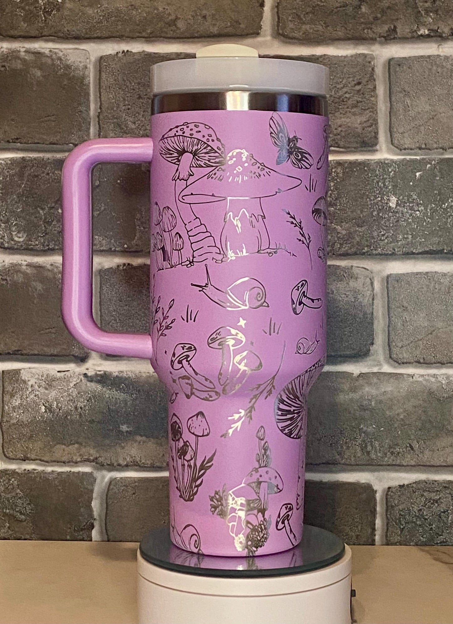 Mushroom Laser Engraved Tumbler β Stainless Steel Insulated Travel Mug - Birthdays, and Special Occasions