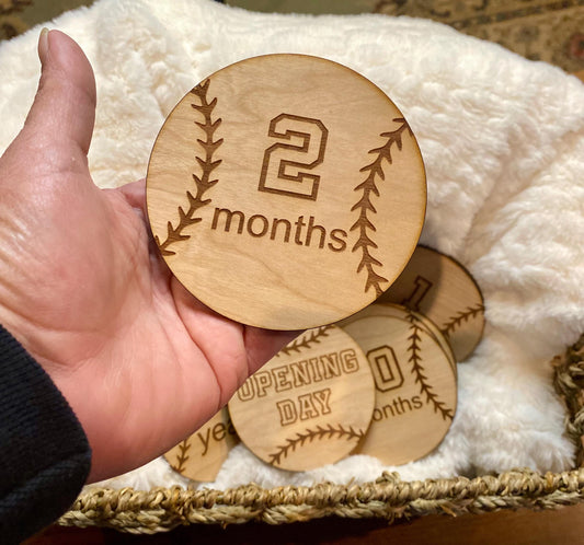 Baseball Baby Milestone Photo Prop - 1st Year Milestone Marker - Baby Photography Set - Baseball Themed Monthly Photo Prop