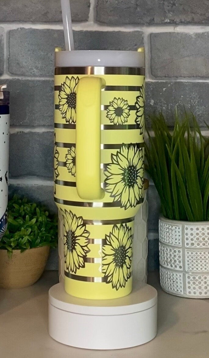 Sunflowers and Stripes Tumbler