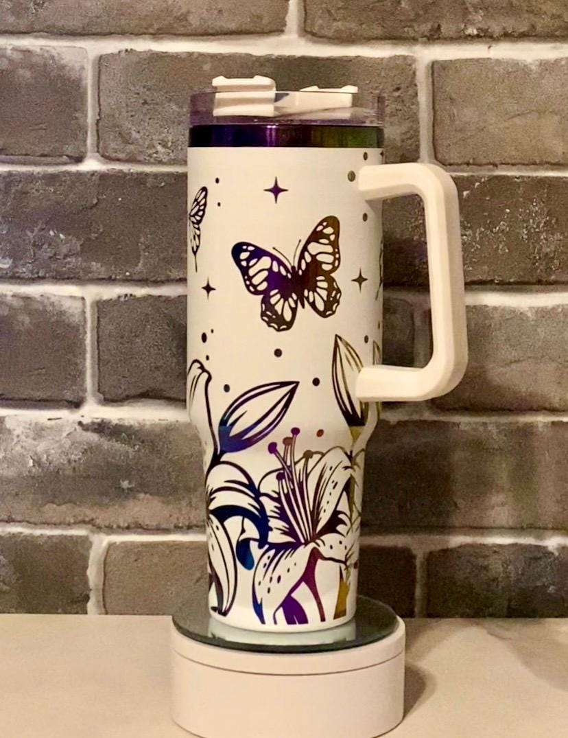Stargazer Lilly Laser Engraved Tumbler - Custom Floral Drinkware - Perfect Gift for Garden Lovers, Birthdays, and Special Occasions