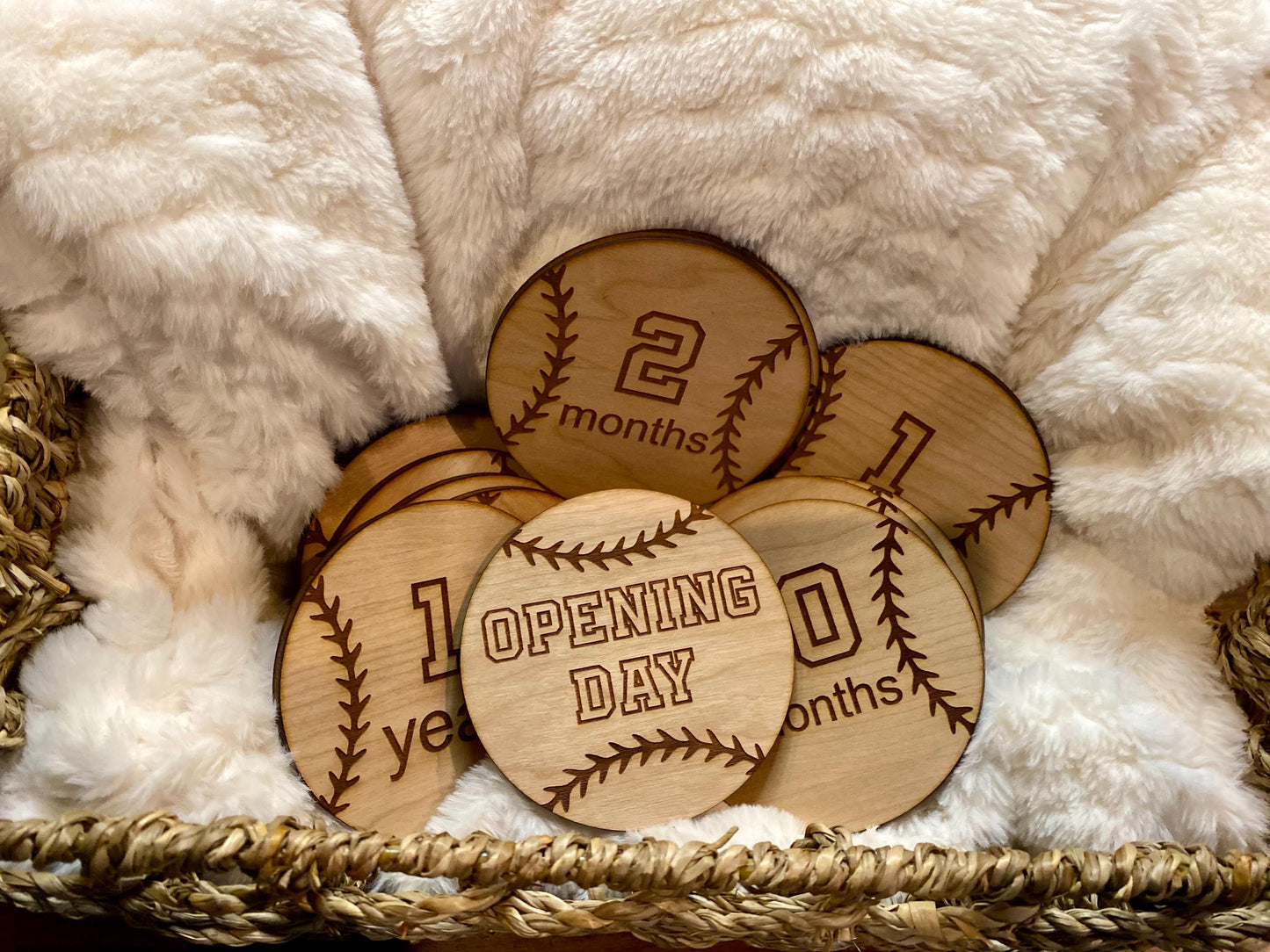 Baseball Baby Milestone Photo Prop - 1st Year Milestone Marker - Baby Photography Set - Baseball Themed Monthly Photo Prop