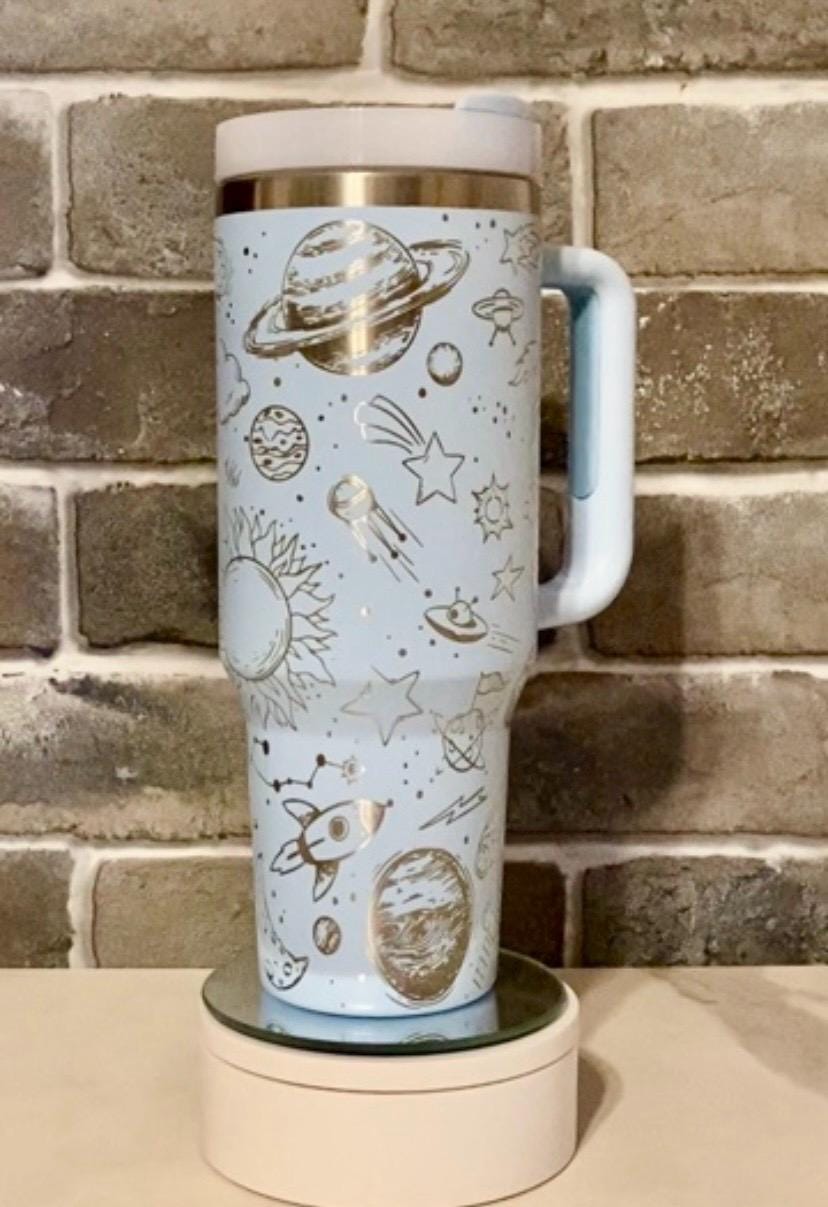 Outer Space Theme Laser Engraved Tumbler