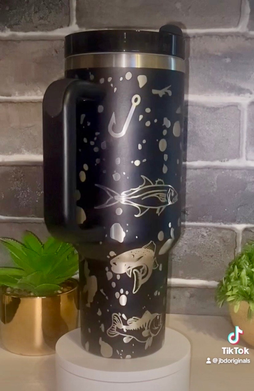 Fishing Laser Engraved Tumbler